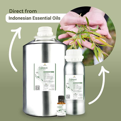 Cajeput Essential Oil (22lbs) - Direct from Central Java, Indonesia - Essential Oils for Diffusers Aromatherapy; Essential Oils for Body; Massage Oils | 100% Pure Therapeutic Grade