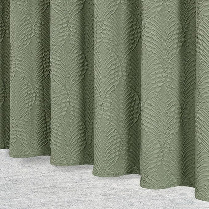 Gibelle Sage Green Shower Curtain for Bathroom, 3D Embossed Textured Fabric Shower Curtain, Modern Farmhouse Chic Soft Cloth Shower Curtain Set with Hooks, 72x72