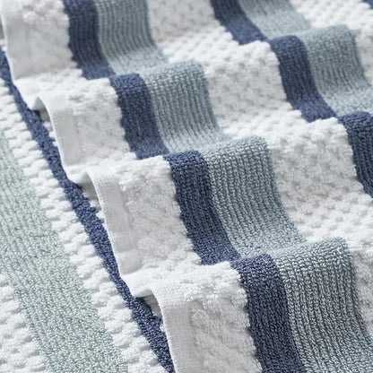 Modern Threads Pax 6-Piece Reversible Yarn Dyed Jacquard Towel Set - Bath Towels, Hand Towels, & Washcloths - Super Absorbent & Quick Dry - 100% Combed Cotton, Denim