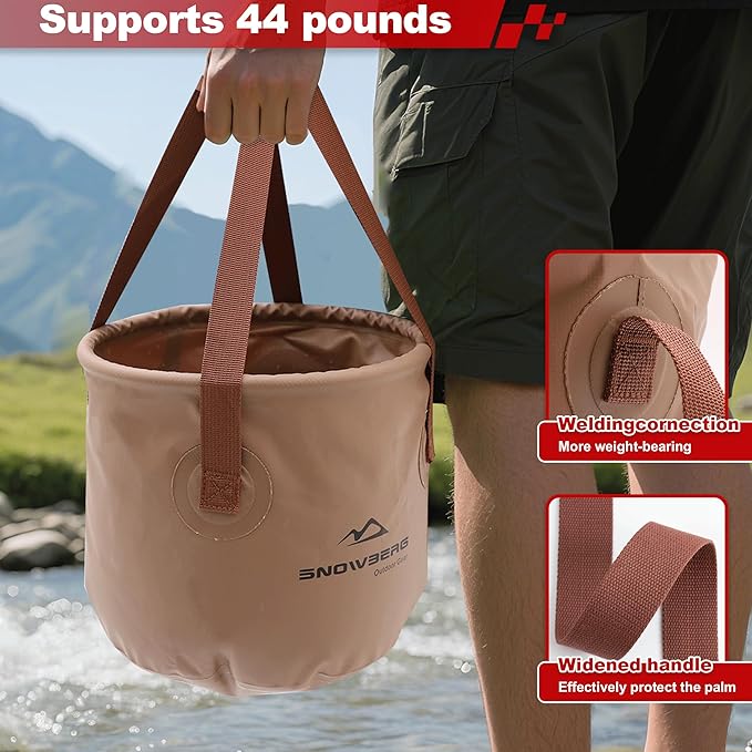 Multifunctional Collapsible Bucket,Portable Bin,Car Wash Bucket,Lightweight Foldable Buckets with Handles for Camping,Dish Washing,Laundry,Soaking Feet,Fishing,Hiking