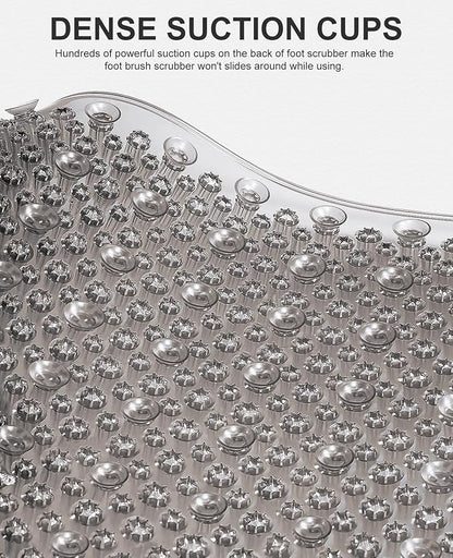 OTHWAY Non Slip Grassy Bathtub Mat : 27.5X15.7 inches Sturdy But Soft Bath Mat_Quick Drain Shower Floor Mat with Soft Bristles for Scrubbing Feet (Dark Grey)
