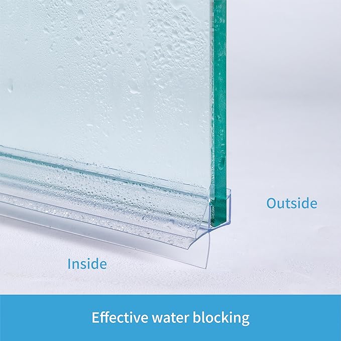 ShowerDoor Bottom Seal 2-Pack 3/8" x 36" Frameless Glass Shower Door Seal Strip Stop Leaks and Create a Water Barrier Replacement Shower Cubicle Shower Screen Seal Strip
