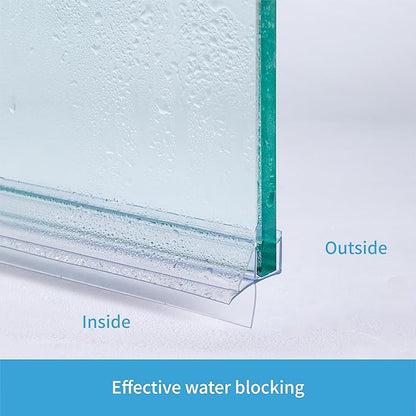 ShowerDoor Bottom Seal 2-Pack 3/8" x 36" Frameless Glass Shower Door Seal Strip Stop Leaks and Create a Water Barrier Replacement Shower Cubicle Shower Screen Seal Strip