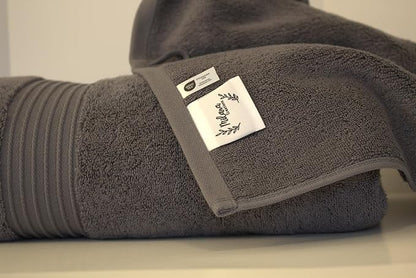 Milara Turkish Super-Plush Bathroom Hand Towels Set 2-Piece | Premium Cotton Hand Towels Set Absorbent, Durable with Hanging Loops | Anthracite (Dark Gray) Hand Towel, (16 x 30 Inches)