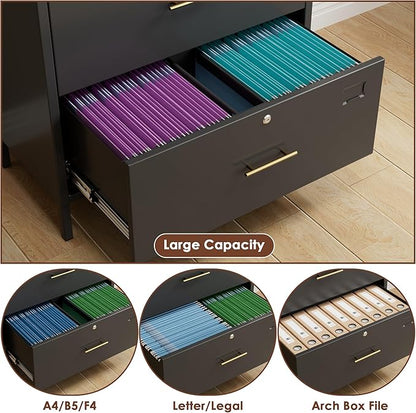 73''H Metal Arch File Cabinet, Black Arched Bookcase with Locking Glass Doors and Drawers,Filing Cabinet for Home Office,Assemble Required,Black