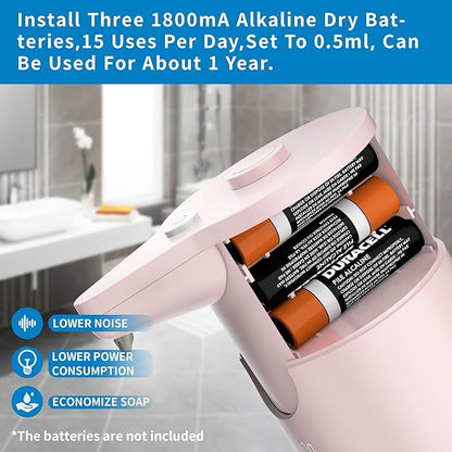 Aunmaon Automatic Touchless Soap Dispenser, Adjustable Volume for Thick & Thin Liquids, Hands-Free for Kitchen & Bathroom