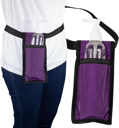 NRG Massage Holster - Single Massage Oil, Lotion and Cream Bottle Holster - Holds up to an 8 Ounce Bottle - 50 Inch Long Adjustable Belt - Durable Nylon Fabric - Washable - Color: Purple