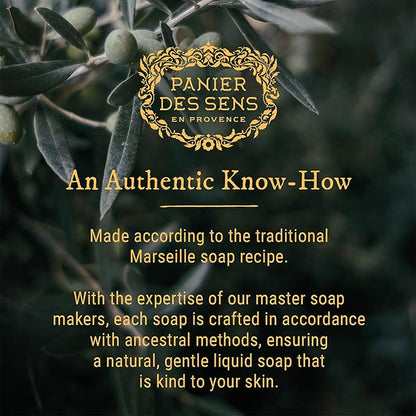 Panier des Sens - Liquid Hand Soap – Honey Exfoliating Hand Wash - French Marseille Moisturizing Soap with Coconut Oil - Refillable Kitchen & Bathroom Hand Soap - 97% Natural Ingredients -16.9 Fl.oz