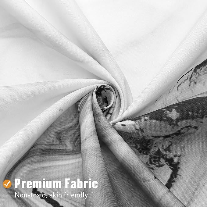 MitoVilla Grey Marble Long Shower Curtain 72 x 78, Abstract 78 inch Long Fabric Shower Curtain for Chic Luxury Bathroom Decor, Modern Ombre Watercolor Shower Curtains 78 inch