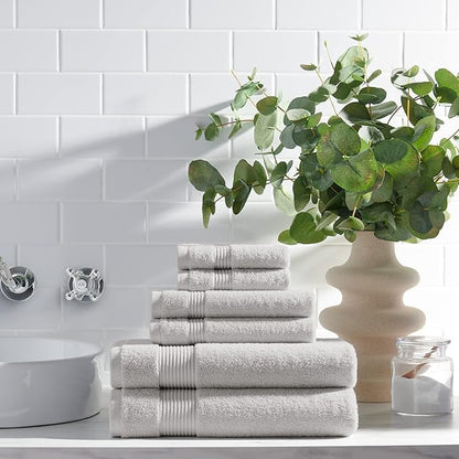 Arkwright Bath Towels Set of 4 - Super Soft 100% Cotton, 600 GSM Quick Dry & Absorbent, Luxury Bathroom Essentials for Hotels, Spa, Hosts, and Vacation Rentals, Titanium Grey