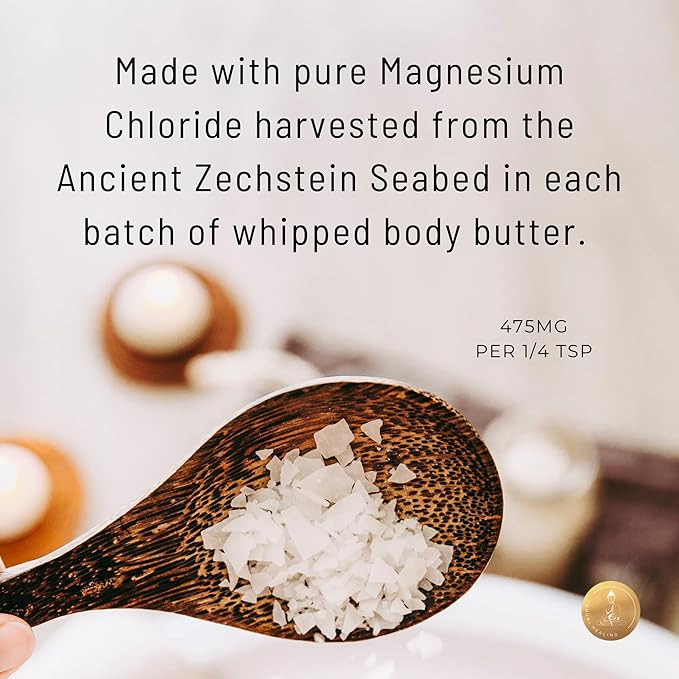 Organic Arnica + Magnesium Whipped Body Butter, 4 oz Jar, Extra Strength Formula with Premium Quality Magnesium Choride, Natural Comfort for Muscles & Joints, All-Natural