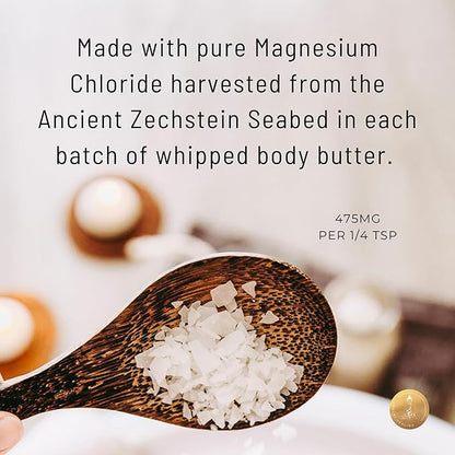 Organic Arnica + Magnesium Whipped Body Butter, 4 oz Jar, Extra Strength Formula with Premium Quality Magnesium Choride, Natural Comfort for Muscles & Joints, All-Natural