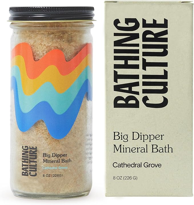 Bathing Culture, Organic Big Dipper Mineral Salt Bath, Epsom Salt and Dead Sea Salts, Aromatherapy Bath Salts, Jojoba Oil, Natural, Biodegradable, Vegan Personal Care, 8 oz, Holiday Gift Idea