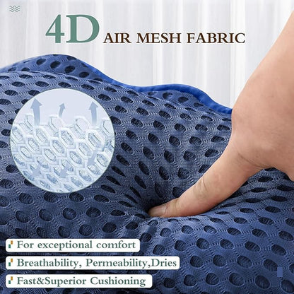 Bath Pillow RUVINCE Ergonomic Luxury Bathtub Pillow with Head,Neck, Shoulder and Back Support, 4D Bath Pillows for tub with 6 Powerful Suction Cups, Fits All Bathtub, Spa Tub, Hot Jacuzzi (Dark Blue)