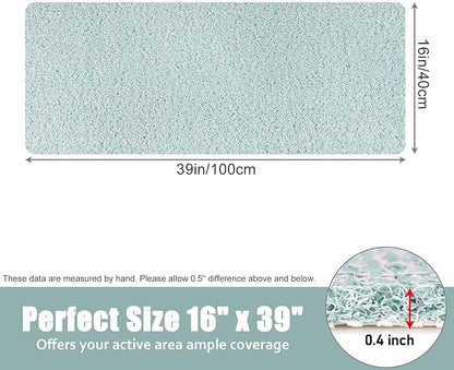 Bathtub Mat Shower Mat Non-Slip - 16x39 Inch Soft Comfort Bath Mat with Drainage Holes, PVC Loofah Massage Bathmat for Shower, Tub, Bathroom, Wet Areas, Quick Drying