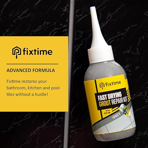 Tile Grout Repair Kit, Gray Grout Filler Tube 8 oz, Grout Repair Renews, Fast Drying Repait Kit, Grout Sealer for Floor Tile - Spatula Included (2xGray)