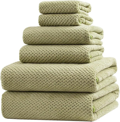 Extra Large Bath Towels Set for Bathroom 30x60 Inches Super Soft Light Weight Quick Dry Microfiber Shower Towels (Sage Green,6 Piece)