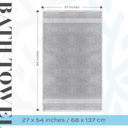 White Classic Luxury Bath Towels Set of 4 Large - 700 GSM Cotton Ultra Soft Bath Towels 27x54 | Highly Absorbent and Quick Dry | Hotel Towels for Bathroom Luxury, Plush Shower Towels, Dolphin Gray