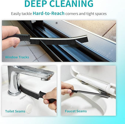 Hard Bristle Crevice Cleaning Brush for Household Use, Multifunctional Crevice Cleaning Tool, Home Essentials, Upgraded Gap Cleaning Brush for Bathroom, Kitchen, 6Pcs