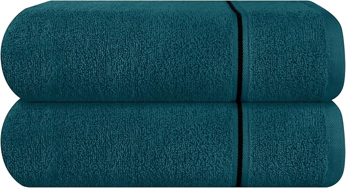 MyOwn Cotton 2 Pack Oversized Bath Towel Set 28x55 inches, Large Bath Towels, Ultra Absorbant Compact Quickdry & Lightweight Towel, Ideal for Gym Travel Camp Pool - Teal