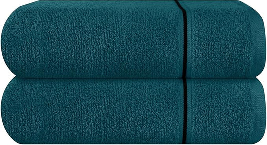 MyOwn Cotton 2 Pack Oversized Bath Towel Set 28x55 inches, Large Bath Towels, Ultra Absorbant Compact Quickdry & Lightweight Towel, Ideal for Gym Travel Camp Pool - Teal