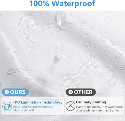 120GSM Ultimate Waterproof Fabric Shower Curtain Liner - TPU Lamination Technology with 3 Magnets,Machine Washable,71x72 Inch Soft Cloth Shower Curtain or Shower Liner,for Bathroom(White)