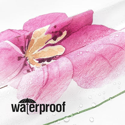 Gibelle Watercolor Floral Shower Curtain, Pink Beige Flower Shower Curtain for Bathroom, Modern Minimalist Waterproof Fabric Shower Curtain Set 72x72 Inch