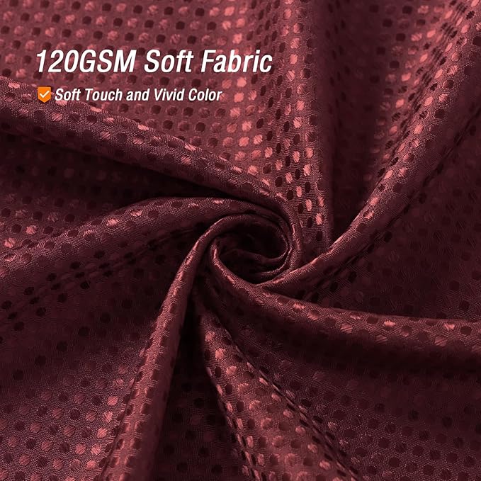 Gibelle Extra Long Shower Curtain 72 x 84, Tall Waffle Weave Textured Fabric Shower Curtain for Bathroom, Water Repellent, Machine Washable, Burgundy