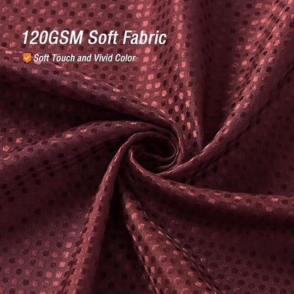 Gibelle Small Stall Shower Curtain 36 x 72, Narrow Half Waffle Weave Textured Fabric Shower Curtain for Bathroom, Water Repellent, Machine Washable, Burgundy