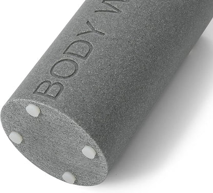 Resin Neutral Gray Sandstone Body Wash Engraved Bottle Refillable Pump Dispenser, Durable Waterproof Resin Construction for Bath, Shower - Gray Sandstone Satin Nickel Pump