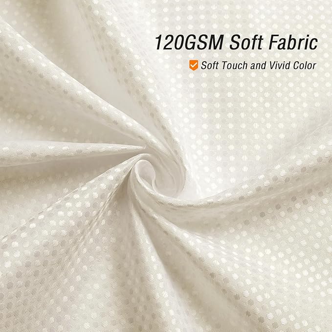 Gibelle Ivory Shower Curtain, Waffle Weave Textured Fabric Shower Curtain for Bathroom - Soft Cloth & Hotel Spa Luxury, Water Repellent, Machine Washable, 72X72, Ivory