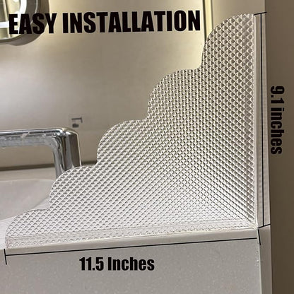 2PCS Shower Splash Guard for Bathtub Corner, 9.1 x 11.5 inches, Adhesive Water Guard for Bathroom Tubs and Sinks/Bathroom Gift/Accessories