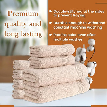 HALLEY Turkish Cotton Towels (Set of 8) 2 Bath Towels 2 Hand Towels 4 Washcloths, Super Soft Highly Absorbent 100% Cotton Towels for Bathroom and Kitchen for Mother’s Day (Ivory White)