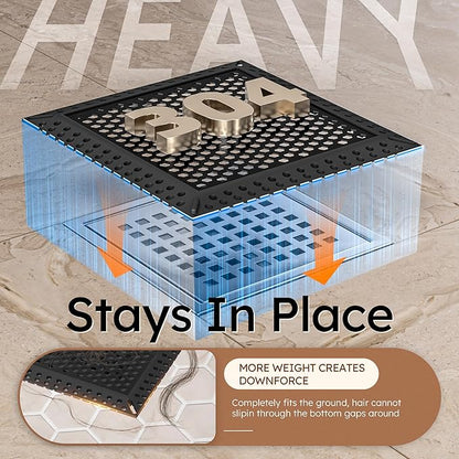 Not Moving Shower Drain Hair Catcher,Effective Hair Catcher Shower Drain,Square Flat Shower Drain Cover Protector Filter,Efficient Drainage,Hair Trap Stopper