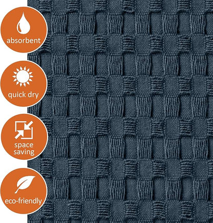GILDEN TREE Bathroom Mat Absorbent Cotton Quick Dry for Shower, Bath & Bathtub Washable Thin, Modern Style (Midnight Blue)