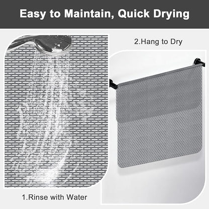 Square Shower Mat: 32"x32" Extra Large Non Slip Shower Mats for Inside Shower, Trimmable PVC Anti Slip Shower Stall Mats, Quick Dry Stand Up Shower Mat for Elderly, Kids