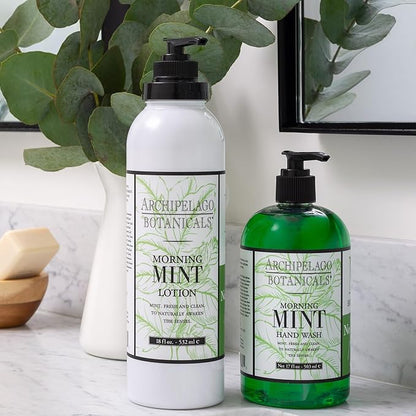 Archipelago Botanicals Morning Mint Lotion, Mint Moisturizing Body Lotion for Sensitive Skin, Paraben-Free, Phthalate-Free, GMO-Free, 18 oz