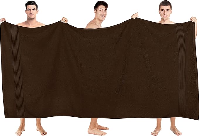 Utopia Towels Extra Large Bath Sheets 2 Pack, 35 by 70 Inches,100% Cotton Highly Absorbent & Quick Dry Bath Towel for Adults, Super Soft Towel, Brown