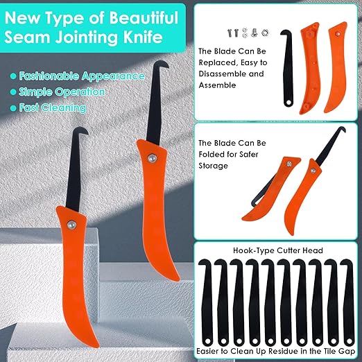 25-Piece Premium Grout Removal Tool Kit – Heavy-Duty Tile Grout Saw, Caulking Removal Tools with 13 Extra Blades & Finishing Accessories