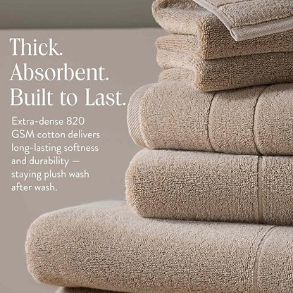 Brooklinen Super-Plush Bath Towel and Hand Towel Set - 2 Bath Towels, 2 Hand Towels - Cotton, Highly Absorbent (Driftwood)
