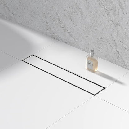 Linear Shower Drain 18", Brushed Floor Drain with Tiled Insert Grate & Hair Strainer, 304 Stainless Steel Bathroom 2-in-1 Tiled in Drain, CUPC Certified (Brushed, 18'')