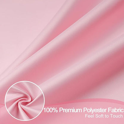 AooHome 36x72 inch Stall Shower Curtain Liner, Polyester Classic Solid Color Shower Curtain with Hooks, Weighted Hem, Waterproof, Pink