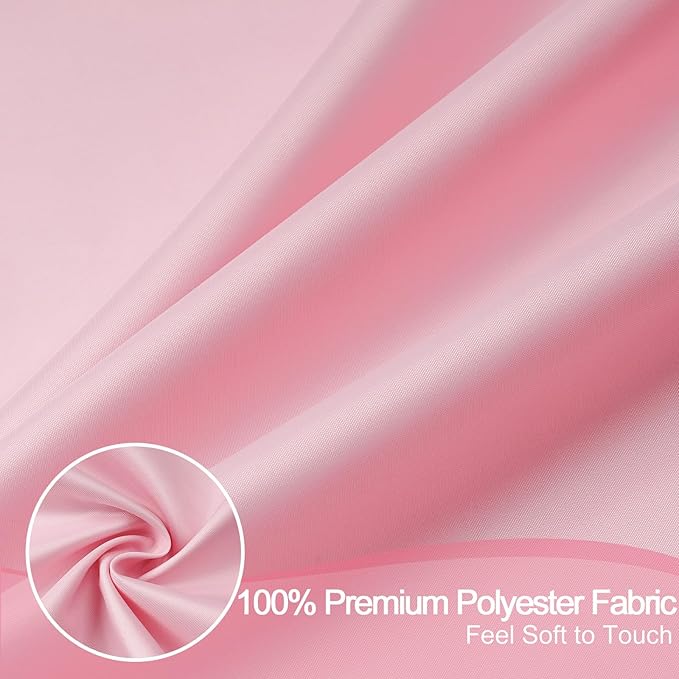 AooHome Extra Long 72x78 inch Shower Liner, Fabric Solid Color Shower Curtain Liner with Hooks, Weighted Hem, Water Repellent, Pink