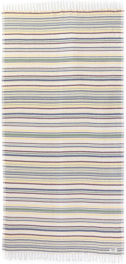 Teema Large Turkish Beach Towel - 100% Turkish Cotton - Sand Free - Fast Drying - Versatile and Multi-Use - The Shoreline (Colorful)