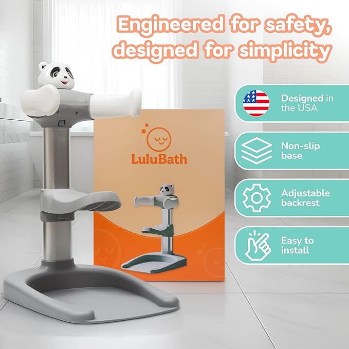 Baby Shower Stand with Built-in Seat and Bath Toy | Baby Bath Stand Height-Adjustable Washing Stand for Toddlers | Soporte para Bañera con Asiento y Juguete