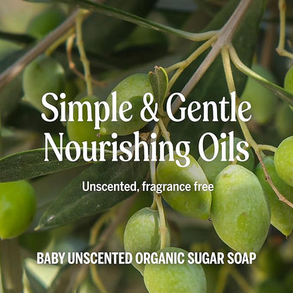 Dr. Bronner's Organic Sugar Soap (Baby Unscented, 24 Ounce) - Made with Regenerative Certified Organic Oils, Sugar & Shikakai Powder, 4-in-1 Use: Hands, Body, Face and Hair- Liquid Soap, Nourishes