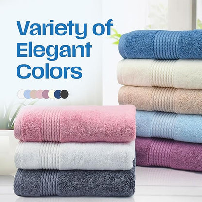East'N Blue Lara Premium Bath Towel Set 6 Piece - Soft & Highly Absorbent Bathroom Towel Set, 100% Luxury Turkish Cotton, Flannel Bath Towels, 1 Bath Towel, 1 Hand Towel, 4 Washcloths - Ice Blue