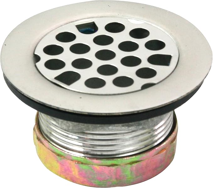 Highcraft Flat Stainless Steel RV Mobile Shower Strainer - Drain Assembly for Bar or Bathroom Sinks