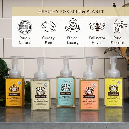 Moon Valley Herbal Foaming Hand Soap, Unscented Two Pack, Vegan, Recyclable Bottle