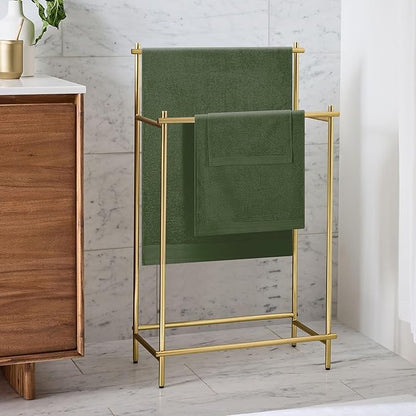 Ultra Soft 3 Pack Cotton Towel Set, Contains a Bath Towels 28x55 inch, a Hand Towels 16x24 inch & a Wash Coths 12x12 inch, Ideal Everyday use, Compact & Lightweight - Olive Green